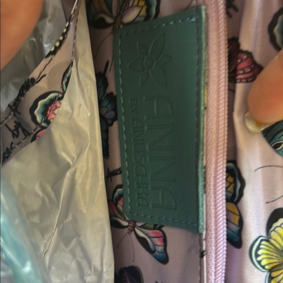 Anuschka Blue Leather Wristlet Clutch with Pebbled Texture - Picture 8 of 12